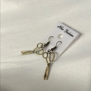 Gold Miniature Scissors Earrings